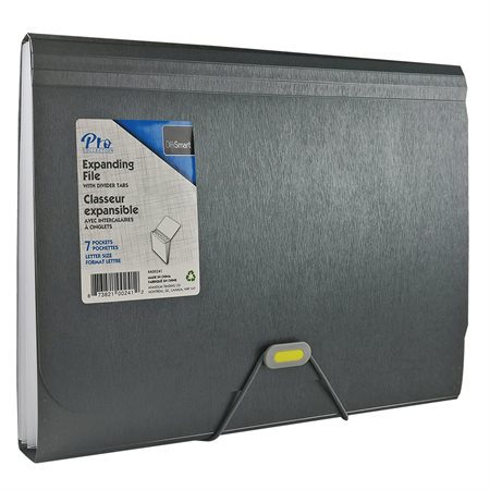 Pro Series Expanding File Letter size 7 pockets - charcoal