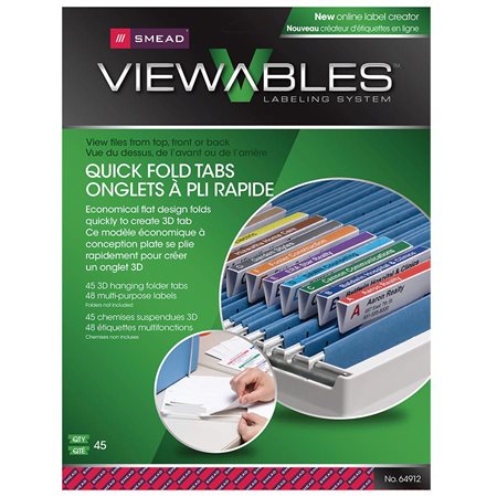 Viewables® Quick-Fold Hanging Folder Tabs & Labels Kit