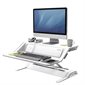 Lotus™ DX Convertible Sit Stand Workstation with Built-in Charging Station white