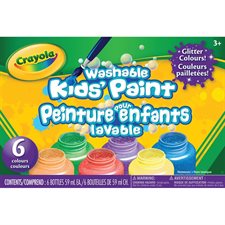 Kids Washable Paint glitter - 6 colors