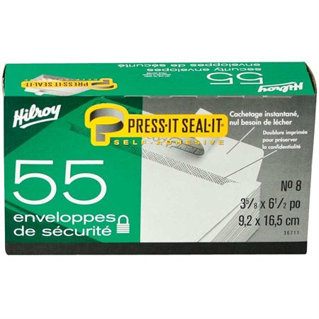 Enveloppe Press-it Seal-it® #8. 6-1 / 2 x 3-5 / 8 po. bte 55 - confidentielle