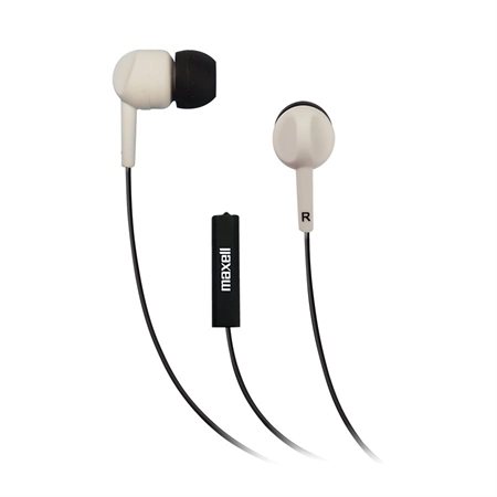 Écouteurs-bouton intra-auriculaire avec microphone blanc