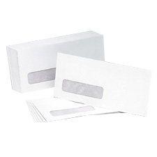 Enveloppe blanche confidentielle à fenêtre #8   3-5/8 x 8”