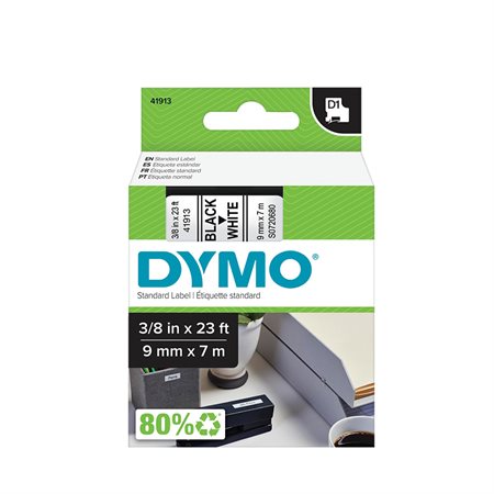 Cartouches D1 pour étiqueteuses Dymo® 9 mm x 7 m noir sur blanc