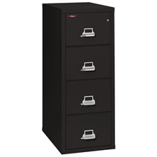 Fireproof Vertical File 4 drawers. 52-3/4 in. H. black