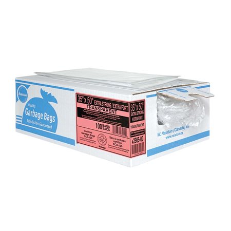 2900 Series Industrial Garbage Bags Strong 35 x 50” transparent (125)