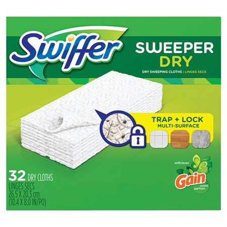 Recharge de linges secs Swiffer Sweeper Non parfumé bte 32