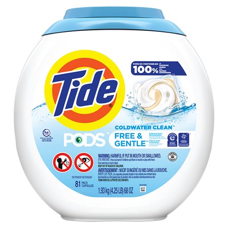 Tide Pods® Laundry Detergent Packs Package of 81 free and gentle