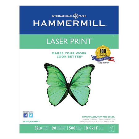 Papier Laser Print 32 lb. Paquet de 500. lettre