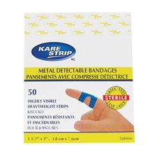 Kare Strip™ Metal Detectable Bandages for fingertip 1-3/4 x 2-7/8"