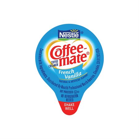 Coffee-Mate® Whitener Box of 180, 11 ml serving. French vanilla