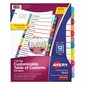 Ready Index® Customizable Table of Contents Dividers 1 - 12