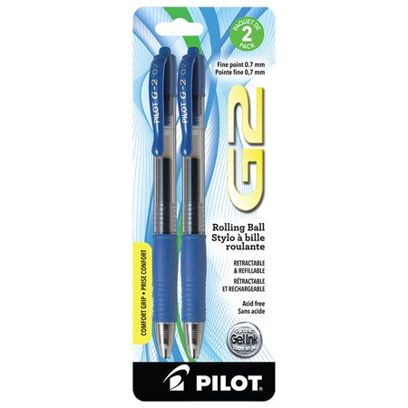 G2 Retractable Roller Pen 0.7 mm. Package of 2 blue