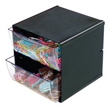Stackable Cube Organizer 2 drawers black