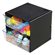 Cube de rangement empilable 4 tiroirs noir