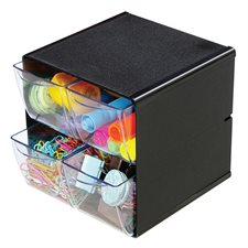 Stackable Cube Organizer 4 drawers black
