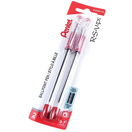 RSVP® Ballpoint Pen 0.7 mm. Package of 2 red