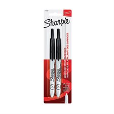 Retractable Permanent Marker Extra-fine. Package of 2 black