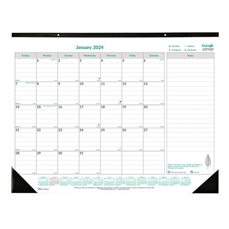 EcoLogix® Monthly Desk Pad Calendar (2024)