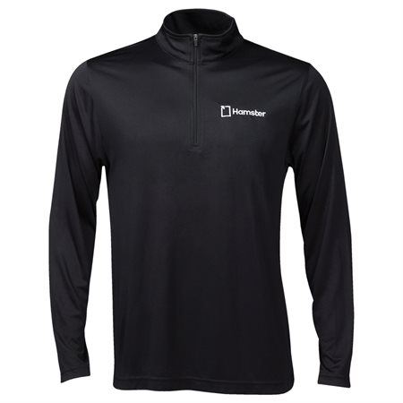 Hamster Long Sleeve Shirt with Zipper for Men Black medium
