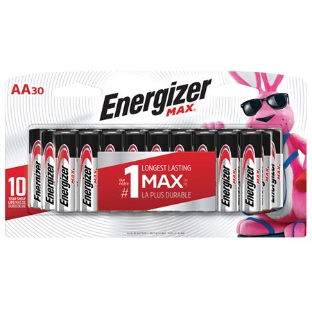 Max Alkaline Batteries AA package of 30