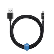 Câble tressé pour chargement et synchronisation USB-C noir