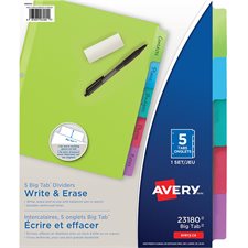 Big Tab™ Write & Erase Dividers 5 tabs