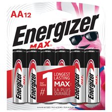 Max Alkaline Batteries AA package of 12