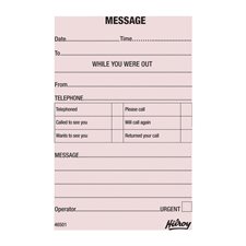 Telephone Message Pad Package of 25 English