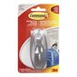 Command™ Adhesive Hooks 1 large hook with 2 strips Holds 5 lb. Brushed Nickel.