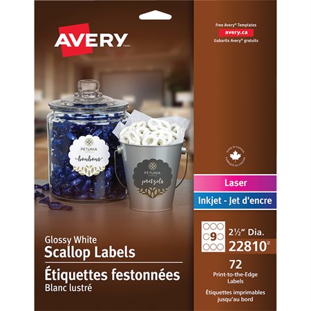 Self-Adhesive Glossy Scallop Labels
