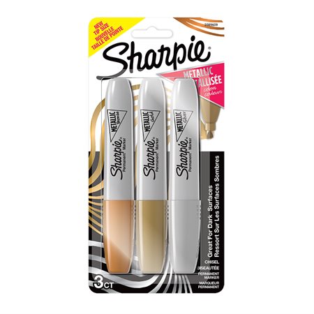 Sharpie® Metallic Markers Package of 3 gold, silver, bronze