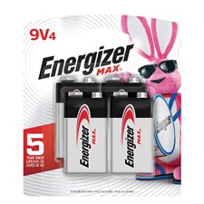 Max Alkaline Batteries 9V package of 4
