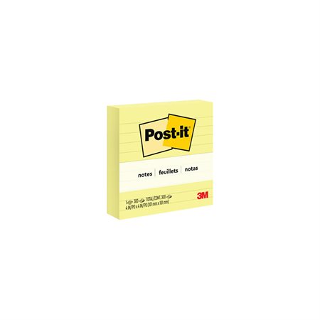Post-it® Self-Adhesive Notes Pad of 300 ruled sheets 4 x 4 in. (1)