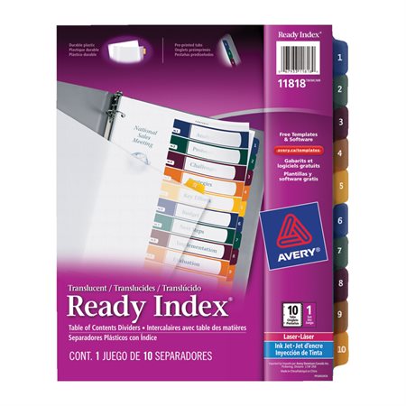 Intercalaires translucides Ready Index® 1-10