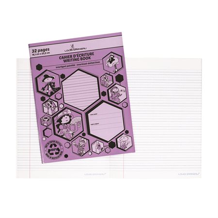 Louis Garneau® Interligned and Dotted Lines Writing Book purple
