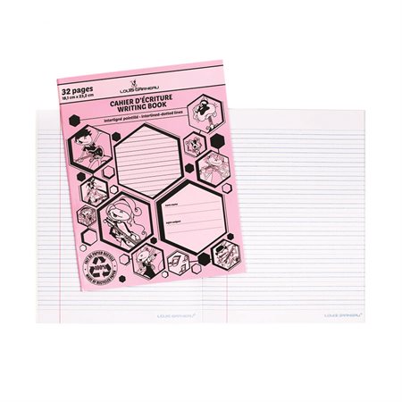 Louis Garneau® Interligned and Dotted Lines Writing Book pink
