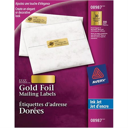 Gold foil mailing labels