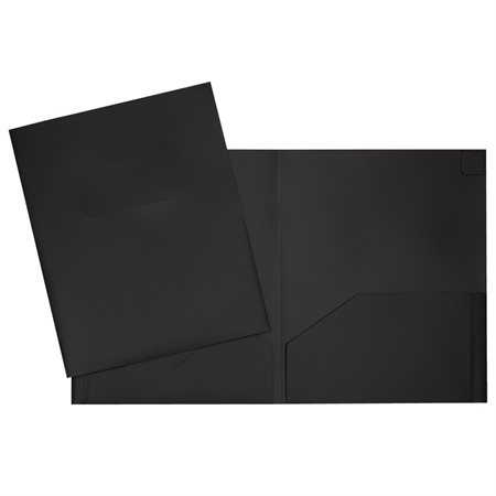 Couverture de présentation en plastique à 2 pochettes - Noir 