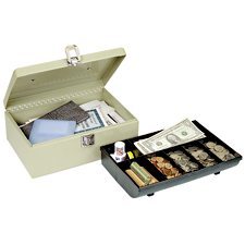 Cash box with tray