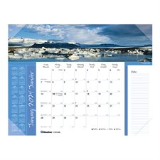 Monthly Desk Pad Calendar (2024) World panoramas