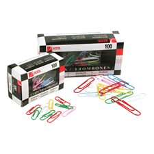 Coloured Paper Clips Box of 100 #1 (1-1/8")