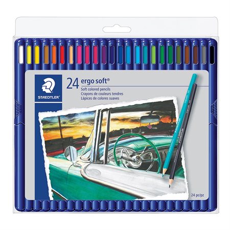 Crayons de couleur triangulaires en bois ergo soft® 157, paquet de 24 pqt 24