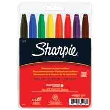 Sharpie® Fine Marker Package of 8 assorted colours