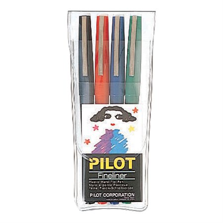 Fineliner Permanent Marker Package of 4 assorted colours