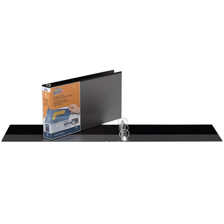 Deluxe QuickFit®  Heavy-Duty Spreadsheet &  Legal Presentation Binder Landscape format, round rings 1-1 / 2 in. - black