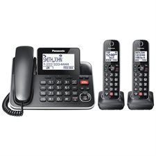 KX-TGF87B 2-in-1 Corded | Cordless Phone with 2 handsets