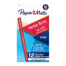 Write Bros.® Ballpoint Pens Fine point. Box of 12. red