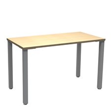 Innovations Contemporary Desk with Square Post Offset Legs Hardrock Maple finish