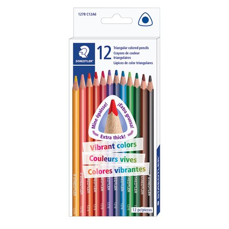 Crayons à colorier en bois - Boîte de 12